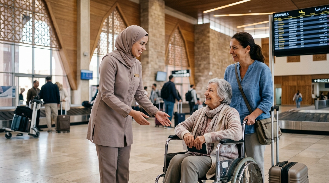 Accueil M-Care à l'aéroport